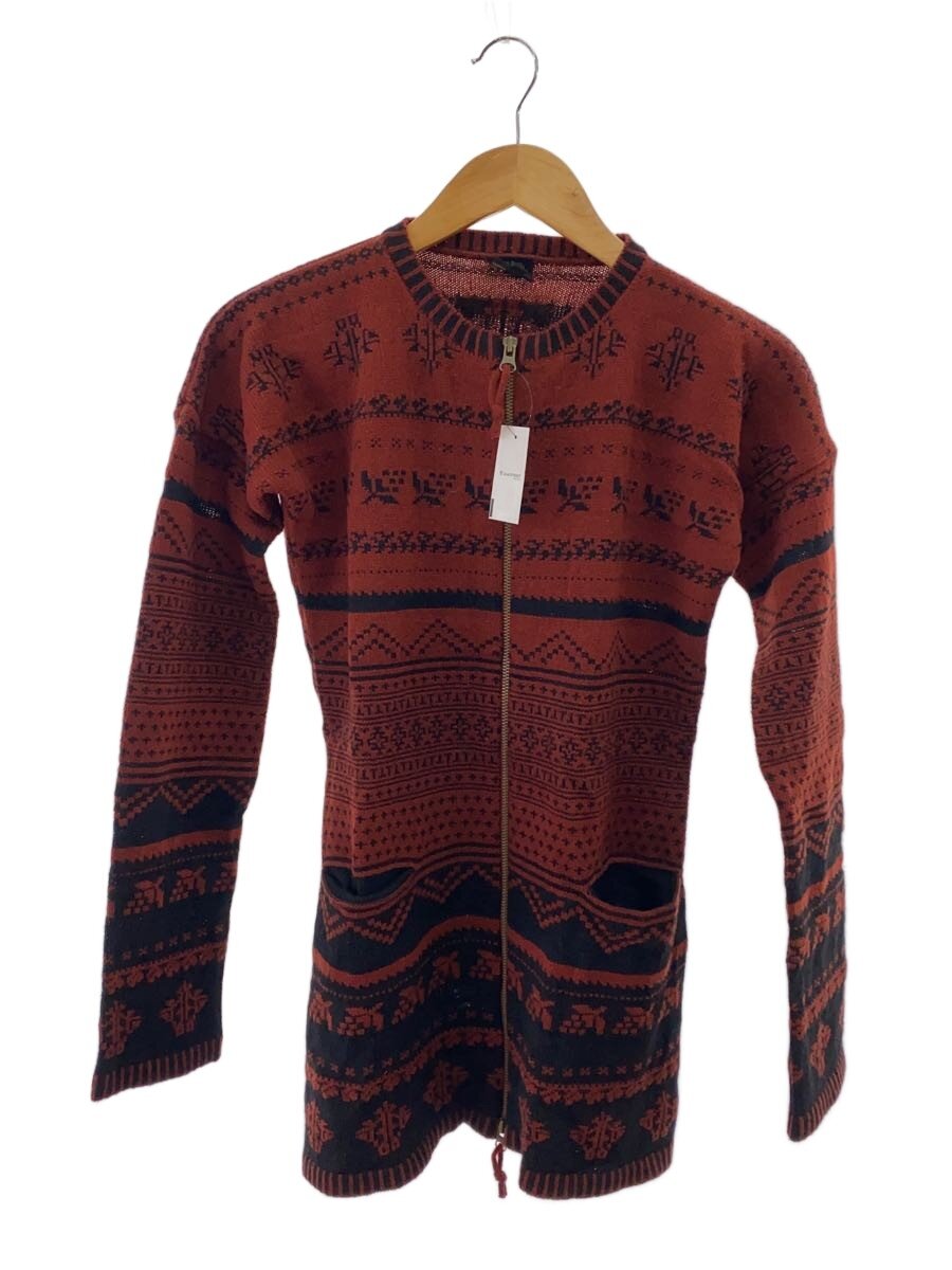 【中古】Jean Paul Gaultier◆カーディガン(薄手)/40/アルパカ/RED/総柄/0028//【レディースウェア】｜2ｎｄ STREET 店