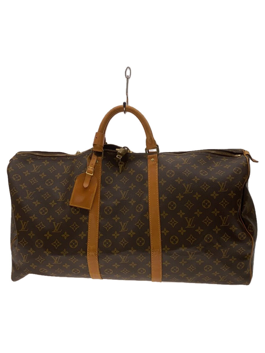 【中古】LOUIS VUITTON◆キーポル50_モノグラム・帆布_BRW/ボストンバッグ/PVC/赤銅色/茶//【御徒面子】