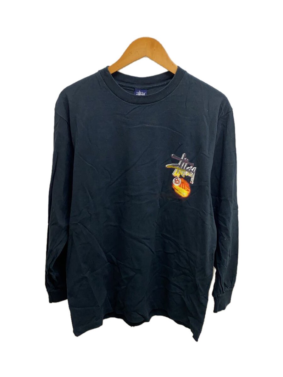 【中古】STUSSY◆USA/長袖ティーシャツ/L/綿織物/BLK【メンズウェア】