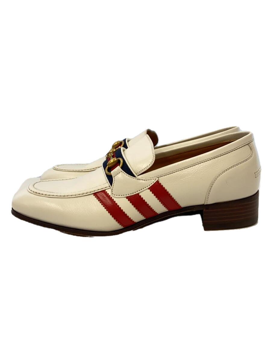 【中古】GUCCI◆置き目毛皮/US9/WHT/なめし革/702283/ビットローファー【シューズ】