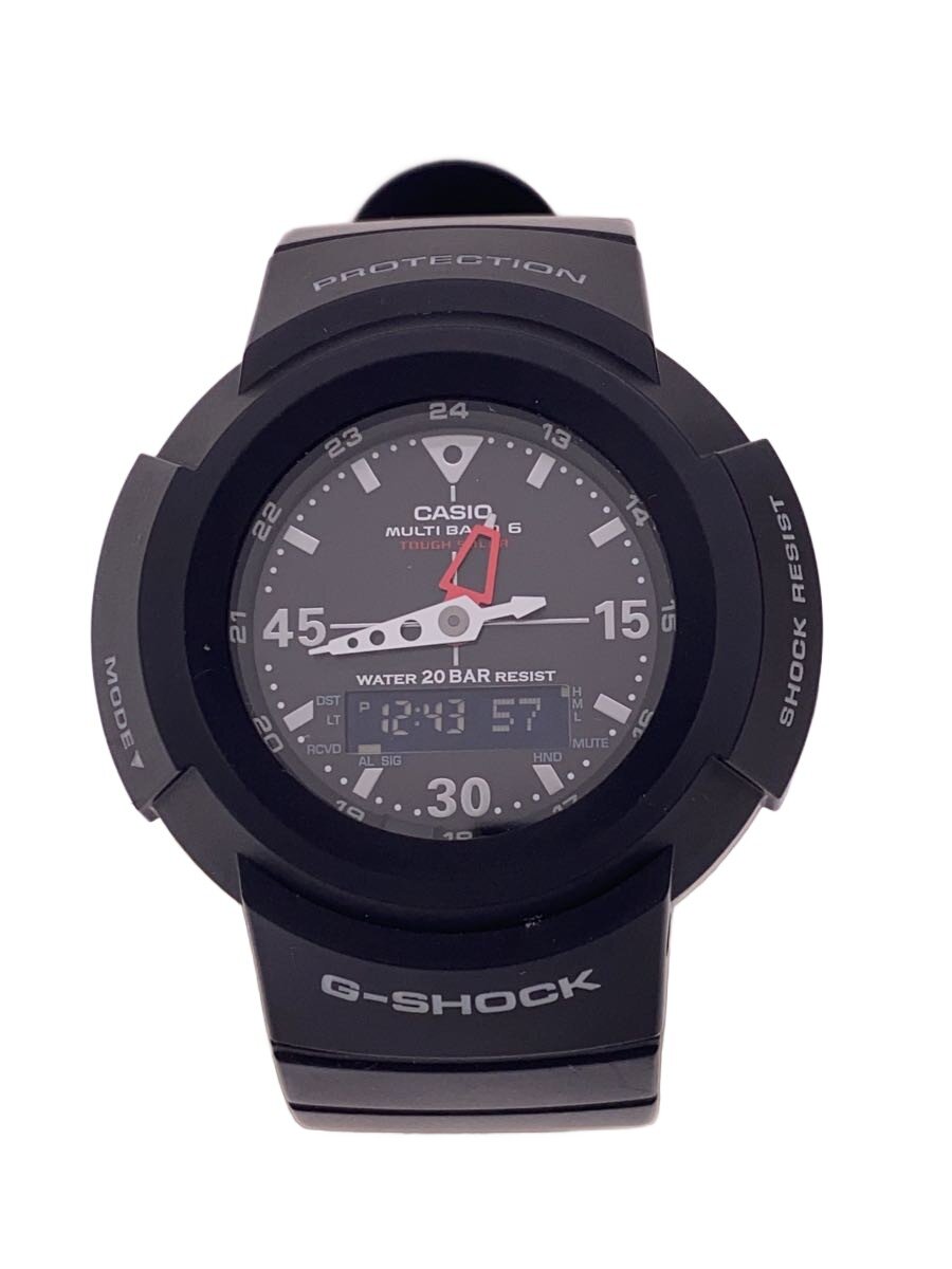 【中古】CASIO◆ソーラーウオッチ_G-SHOCK/アナログ/天然ゴム/BLK/BLK【服飾雑貨他】