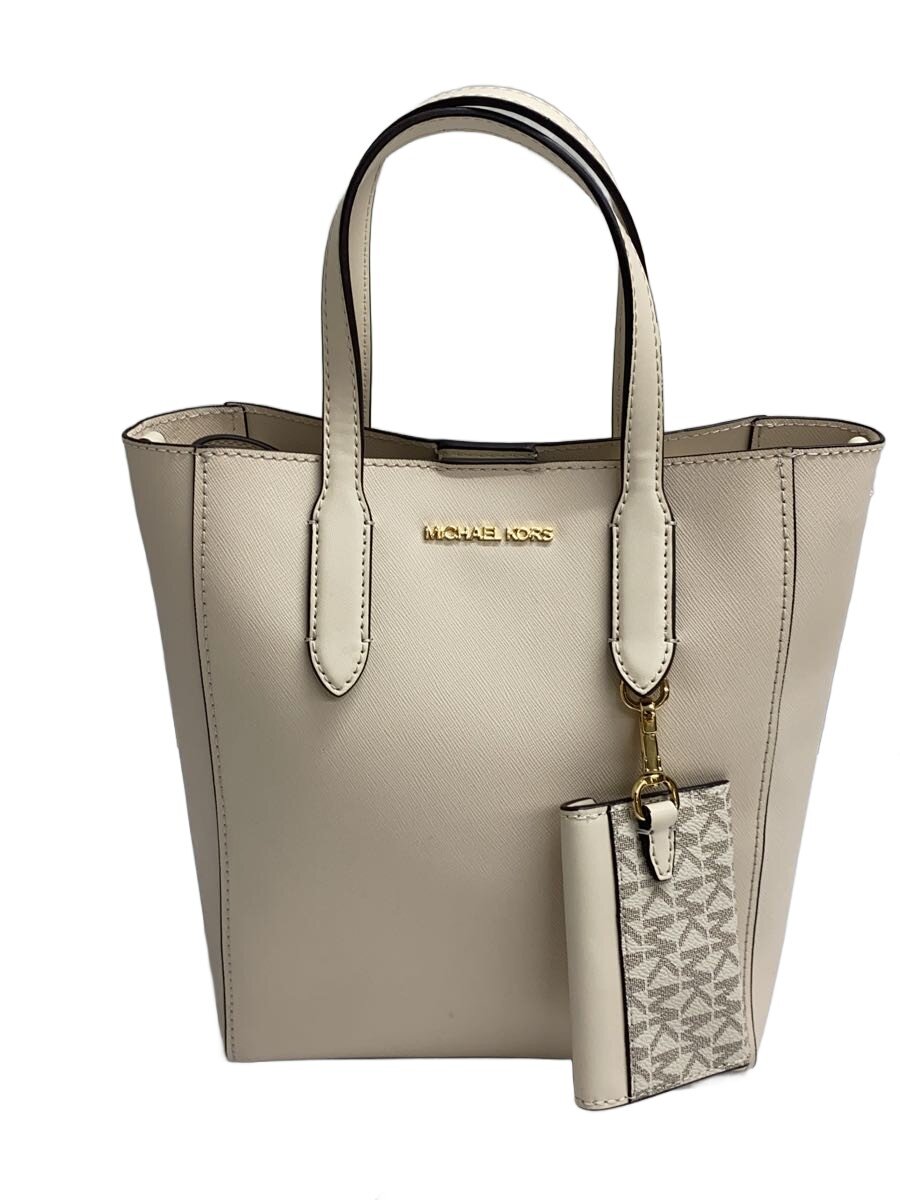 【中古】MICHAEL KORS◆トートバッグ/なめし革/白いこと【御徒面子】