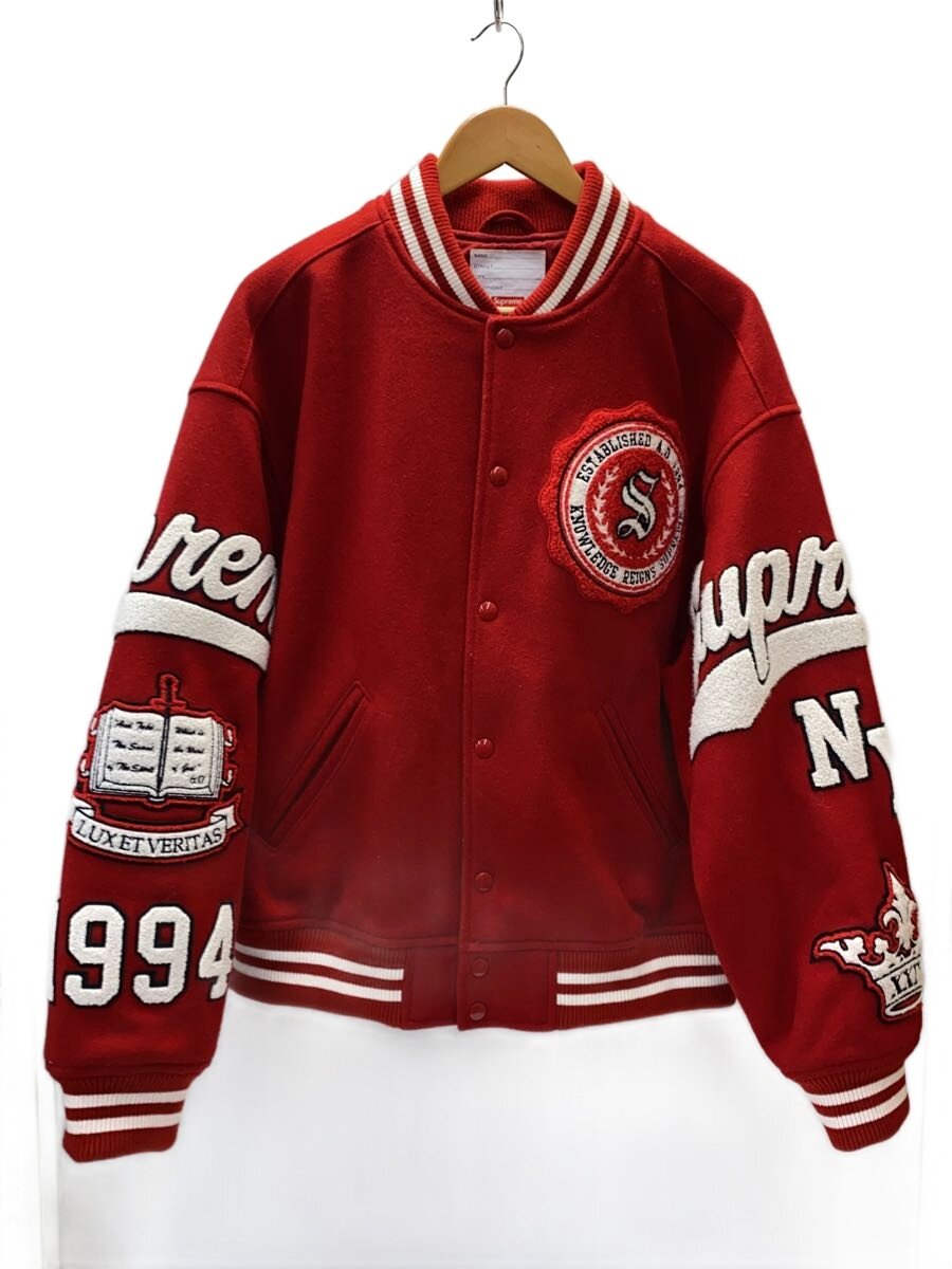 【中古】Supreme◆Veritas Varsity Jacket/スタジャン/L/ウール/RED/無地【メンズウェア】｜2ｎｄ STREET 店