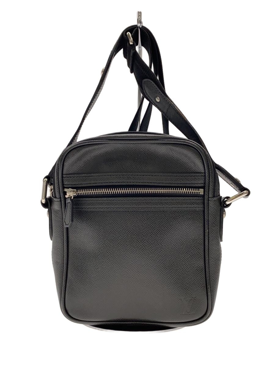 【中古】LOUIS VUITTON◆ディミトリ_五分五分ガ/なめし革/BLK/無地【御徒面子】