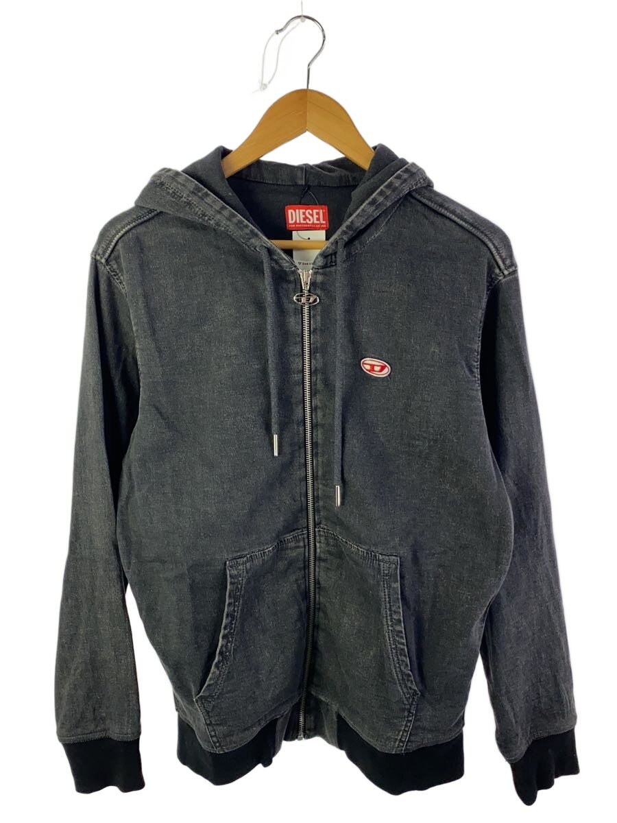 【中古】DIESEL◆ディーゼル/D-Gir Track Denim Hoodie/パーカー/S/綿織物/黒いこと/黒【メンズウェア】