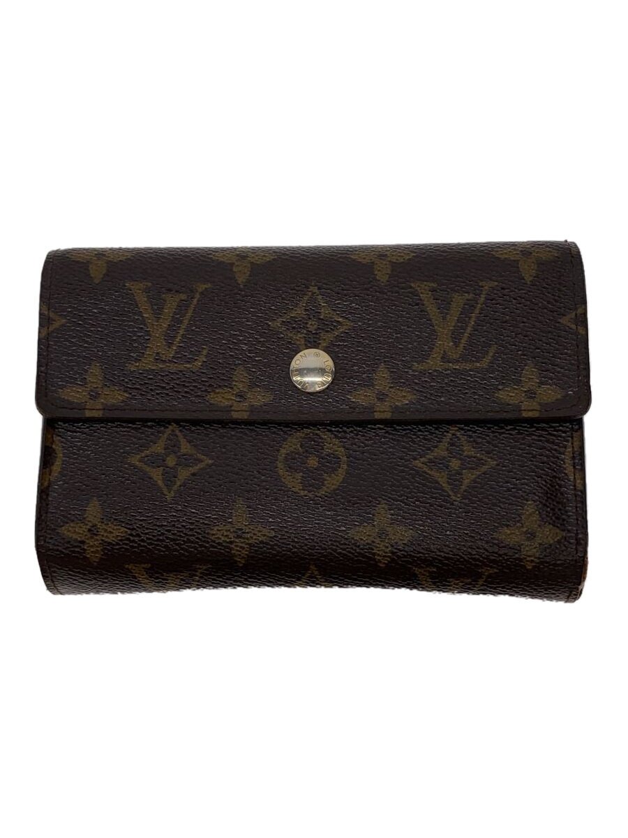 【中古】LOUIS VUITTON◆ポルト・フォイユ・アレクサンドラ_モノグラム・キャンバス_BRW/PVC/BRW/レディース【服飾雑貨他】