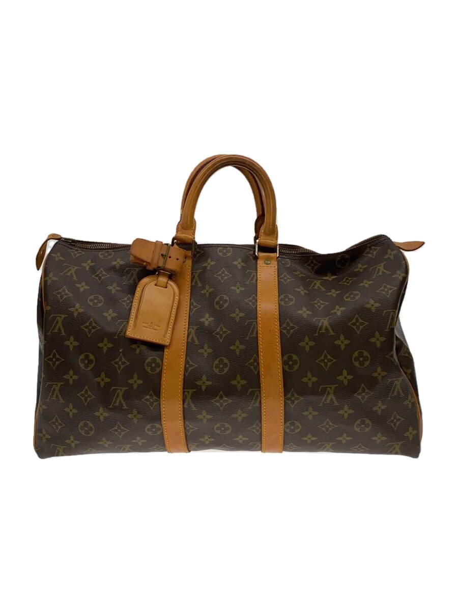【中古】LOUIS VUITTON◆キーポル50_モノグラム・帆布_BRW/PVC/BRW【御徒面子】