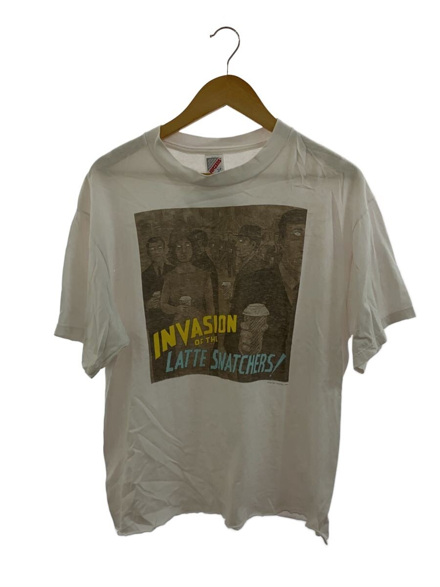 【中古】JERZEES◆INVATION OF LATTE SNATCHERS/プルオーバー/L/綿織物/WHT【メンズウェア】