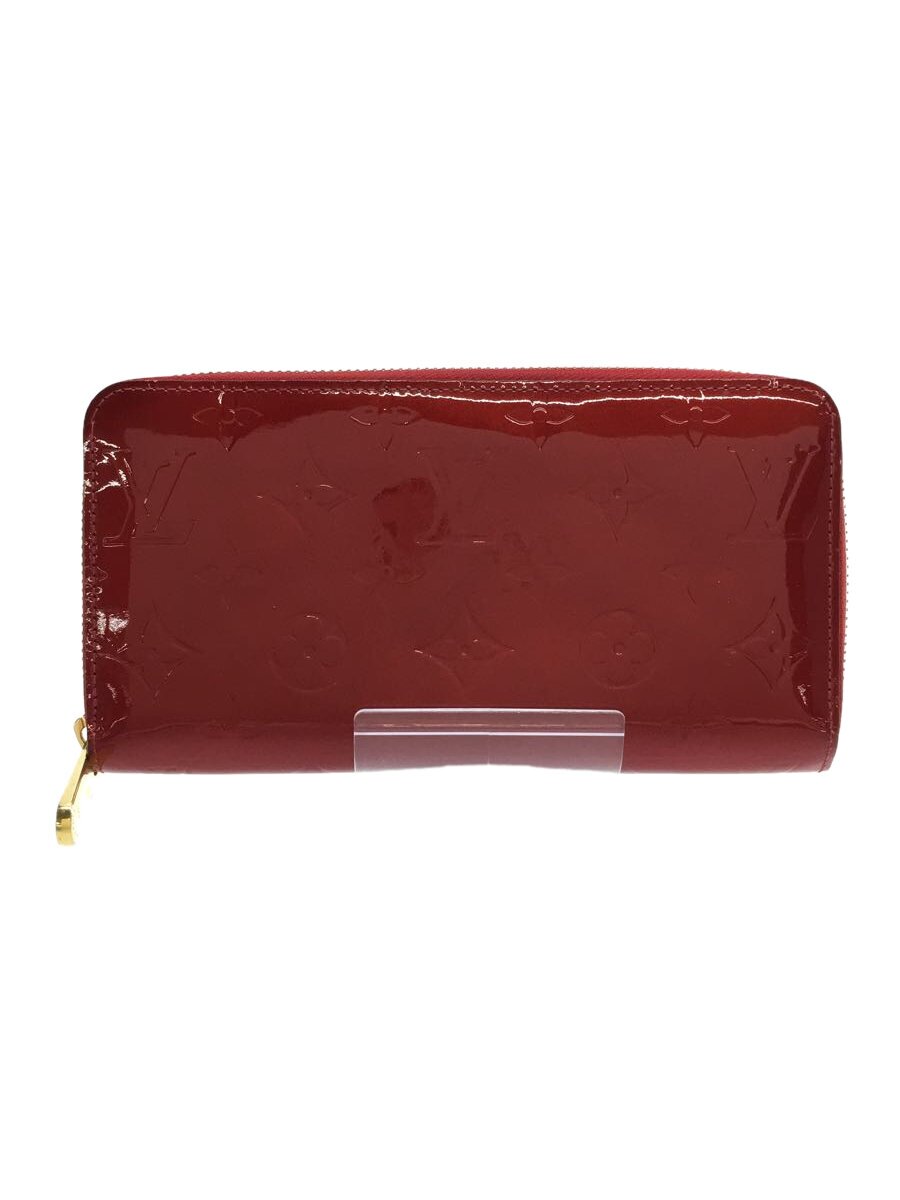 【中古】LOUIS VUITTON◆ジッピー・ウォレット_モノグラム・ヴェルニ_RED/エナメル/RED/無地/レディース/M90200//【服飾雑貨他】