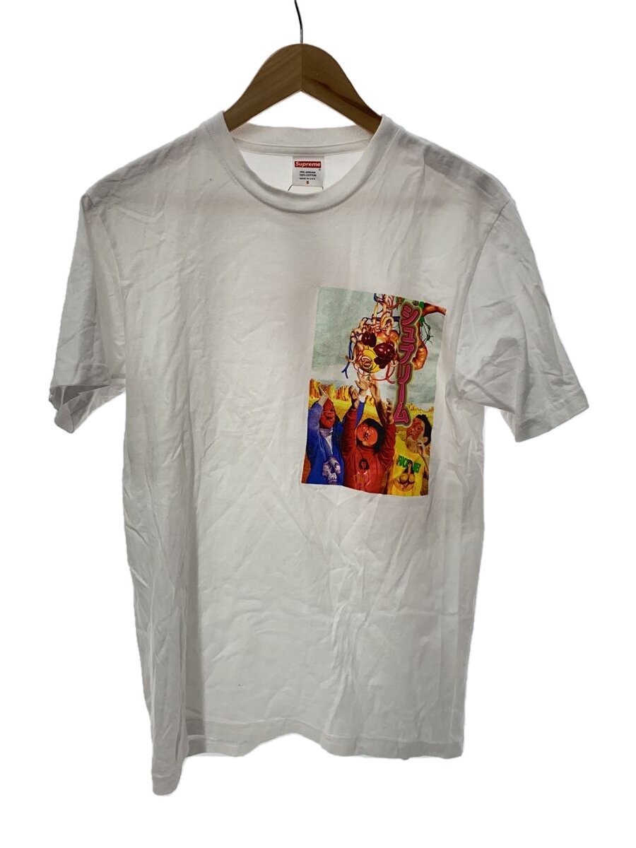 【中古】Supreme◆プルオーバー/S/綿織物/白いこと/白/ロゴタイプ/うしろ側刷り上げる/労働者の一団のど首【メンズウェア】