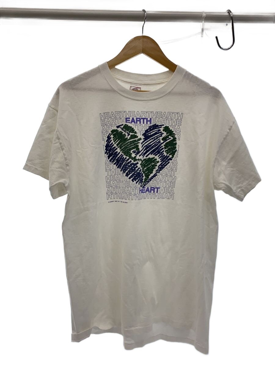 【中古】DELTA◆90s/project earth/シングル編み目/L/綿織物/WHT/刷り上げる【メンズウェア】