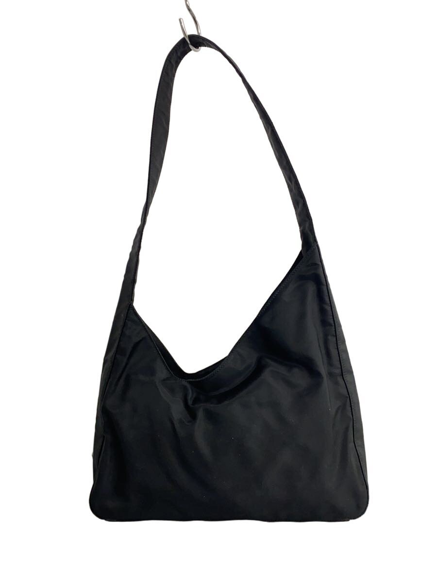 【中古】PRADA◆ショルダーバッグ/ナイロン/BLK/無地/--//【御徒面子】