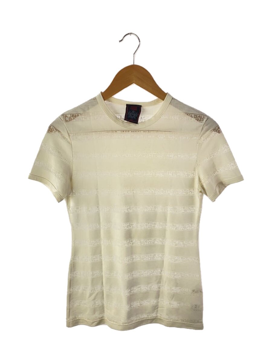 【中古】Jean Paul GAULTIER CLASSIQUE◆小シミ有/透かし/半袖カットソー/2/人絹/CRM/間借り人【レディース御召しもの】