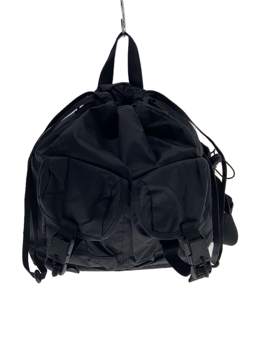 【中古】BAICYCLONbyBAGJACK◆BEAUTY\u0026YOUTH別注/マルチポケットナップサック/背嚢/ナイロン/BLK//【御徒面子】