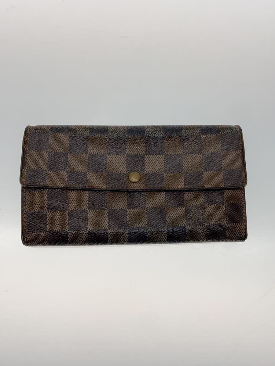 【中古】LOUIS VUITTON◆1)ポルト・フォイユ・サラ_モノグラム・帆布_BRW/PVC/BRW/M61734【服飾雑貨他】