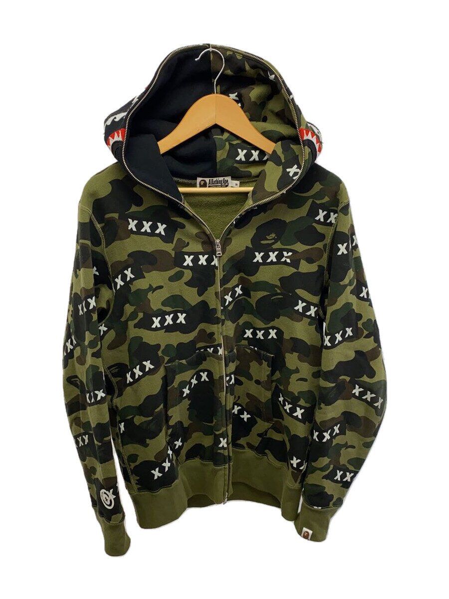 【中古】A BATHING APE◆ジップパーカー/M/綿織物/KHK/001ZPK231904C【メンズウェア】