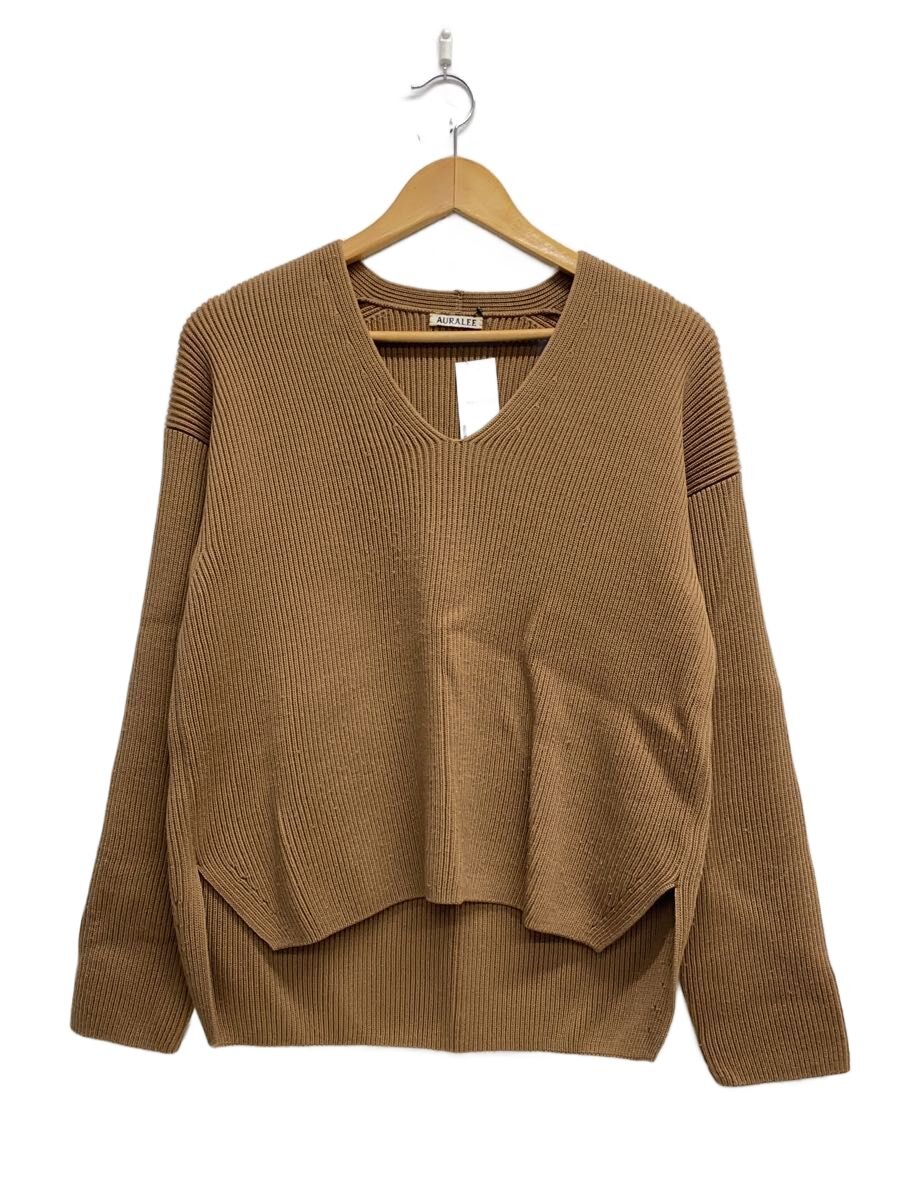 【中古】AURALEE◆編み物・スウェーター(朦々たる)/1/羊毛/BRW/A7AV05RK//【レディースお召しもの】