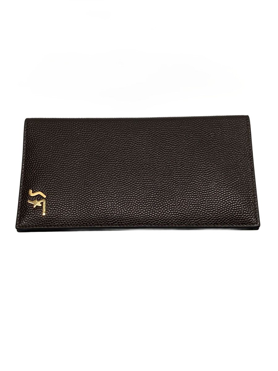 【中古】Salvatore Ferragamo◆長紙入れ/なめし革/BRW/無地/メンズ/1Y-66A653【服飾雑貨他】