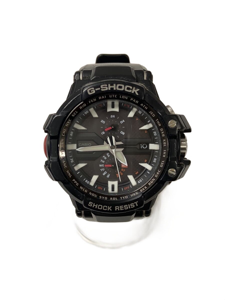 【中古】CASIO◆ソーラーウオッチ/アナログ/BLK/BLK/GW-A1000//【服飾雑貨他】
