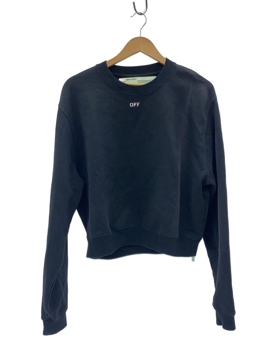 【中古】OFF-WHITE◆エアロノーティカスウェットシャツ/日焼有/M/綿織物/BLK/無地/OWBA026R19003053【レディース御召しもの】
