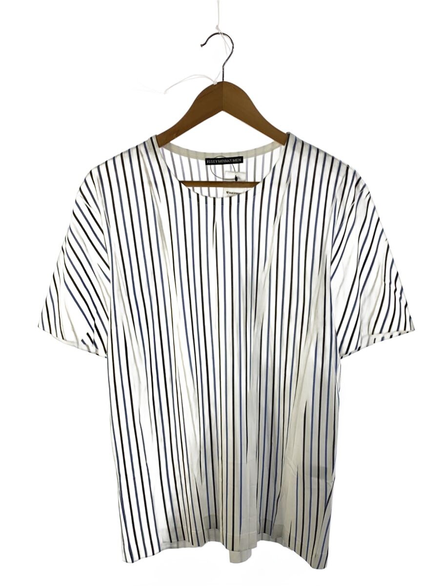 【中古】ISSEY MIYAKE MEN◆Tシャツ/4/コットン/WHT/ボーダー/ME31JK174【メンズウェア】｜2ｎｄ STREET 店