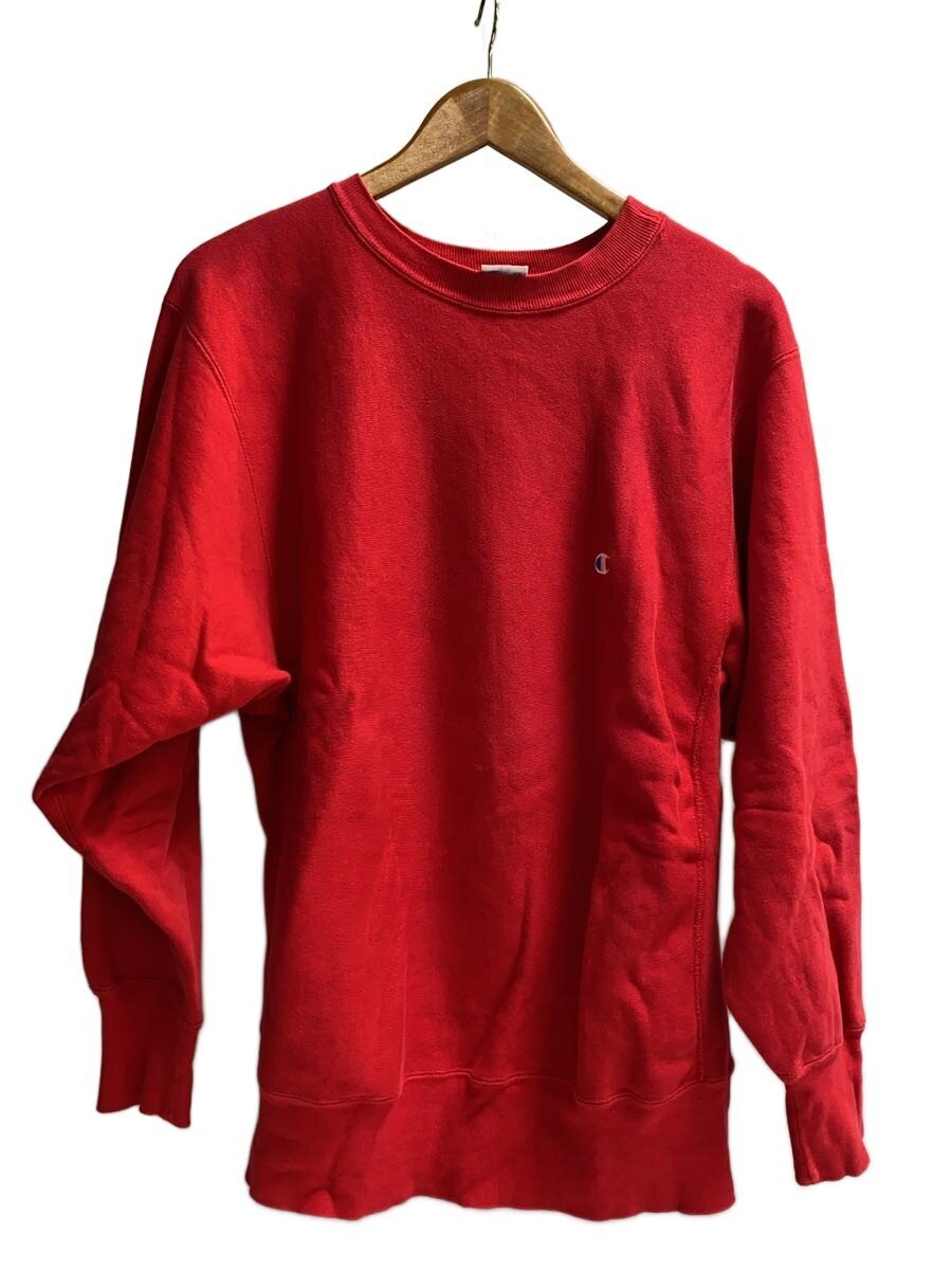 【中古】Champion◆REVERSE WAVE/90s/USA製/汗水/L/綿織物/RED【メンズウェア】