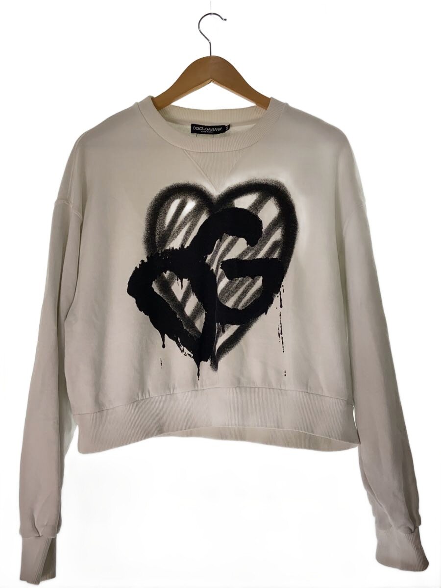 【中古】DOLCE\u0026GABBANA◆襟汚れた状態/汗水/XS/綿織物/WHT/刷り上げる【レディースお召しもの】