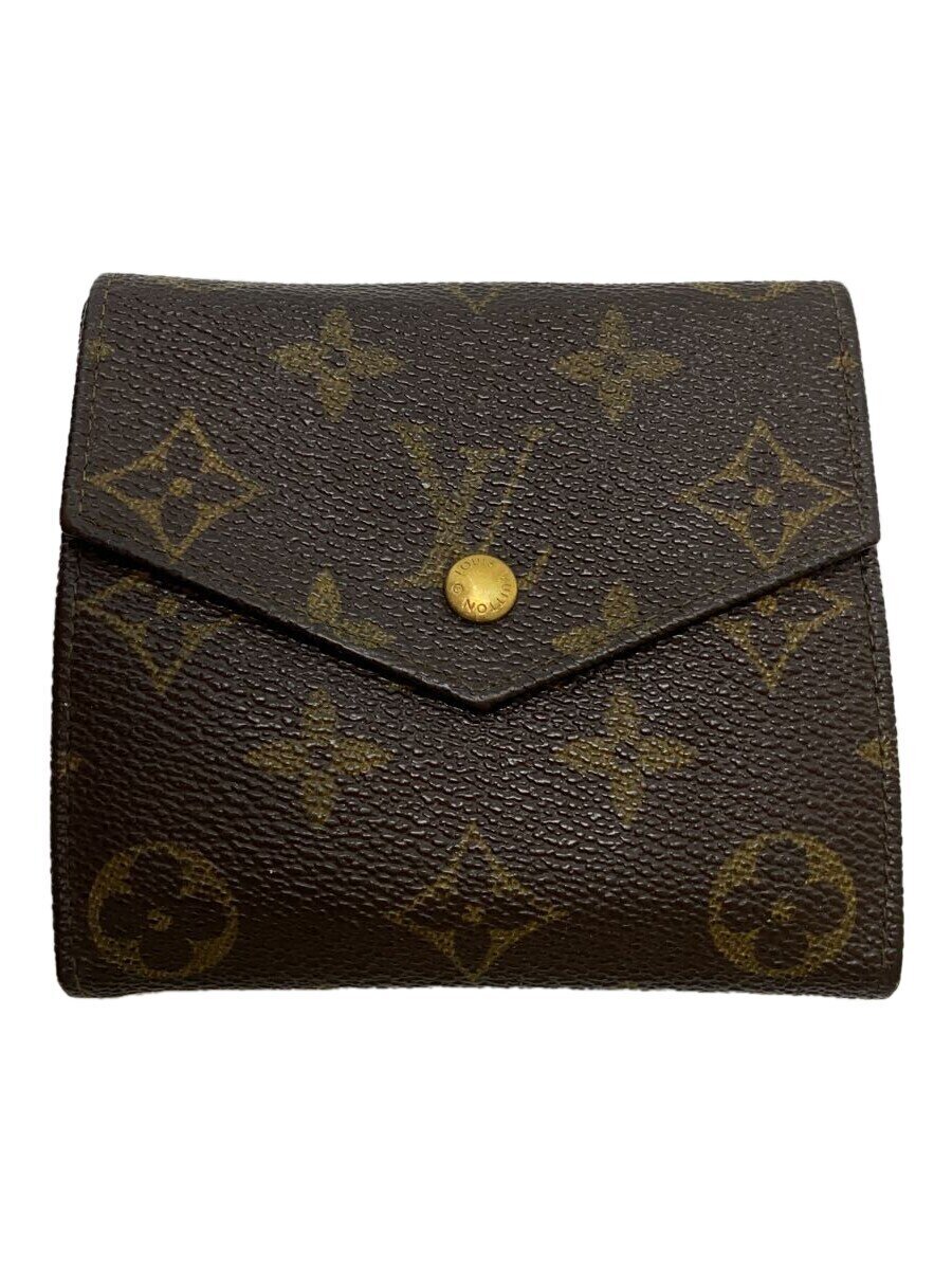 【中古】LOUIS VUITTON◆ポルト・モネ・ビエ・カルト・クレディ_モノグラム・キャンバス_BRW/--/CML/レディース【服飾雑貨他】