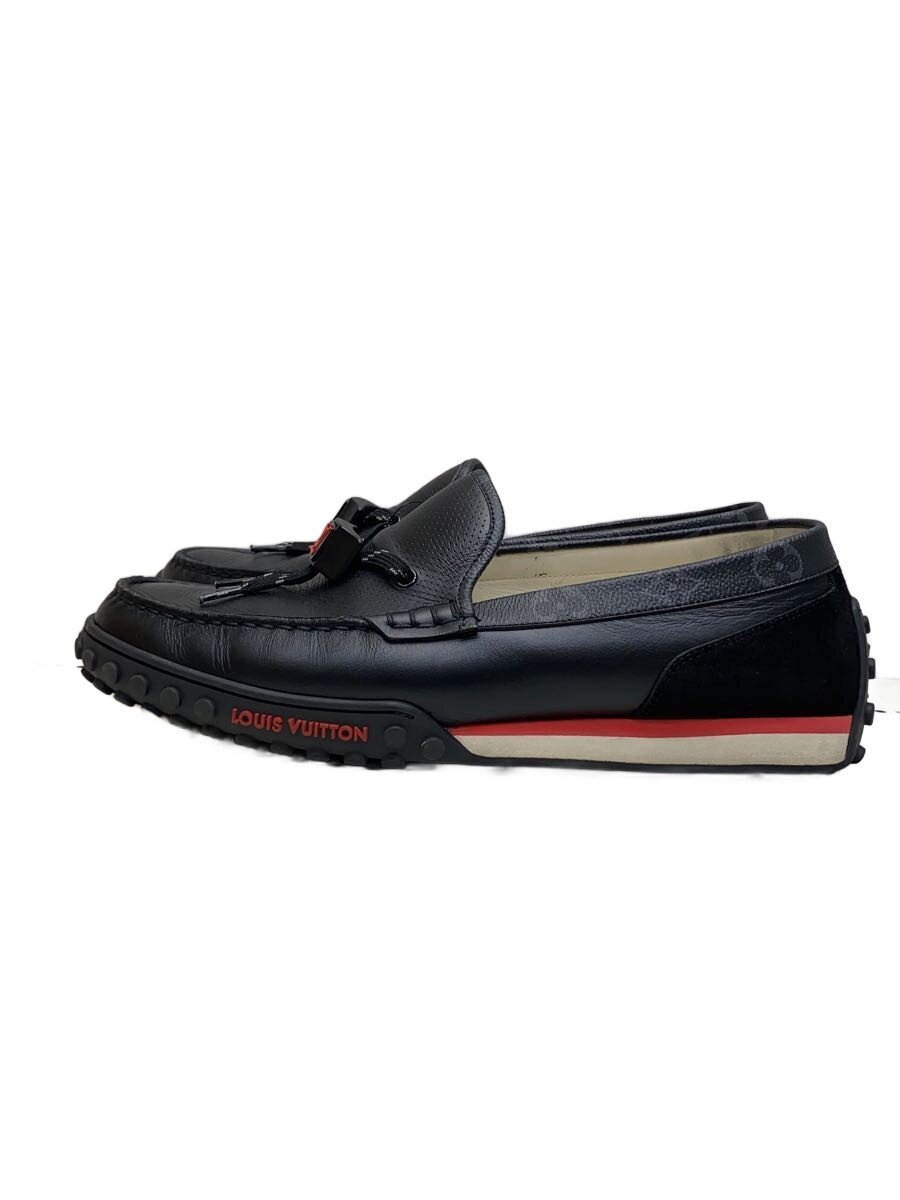 【中古】LOUIS VUITTON◆置き目毛革/UK8.5/BLK【シューズ】