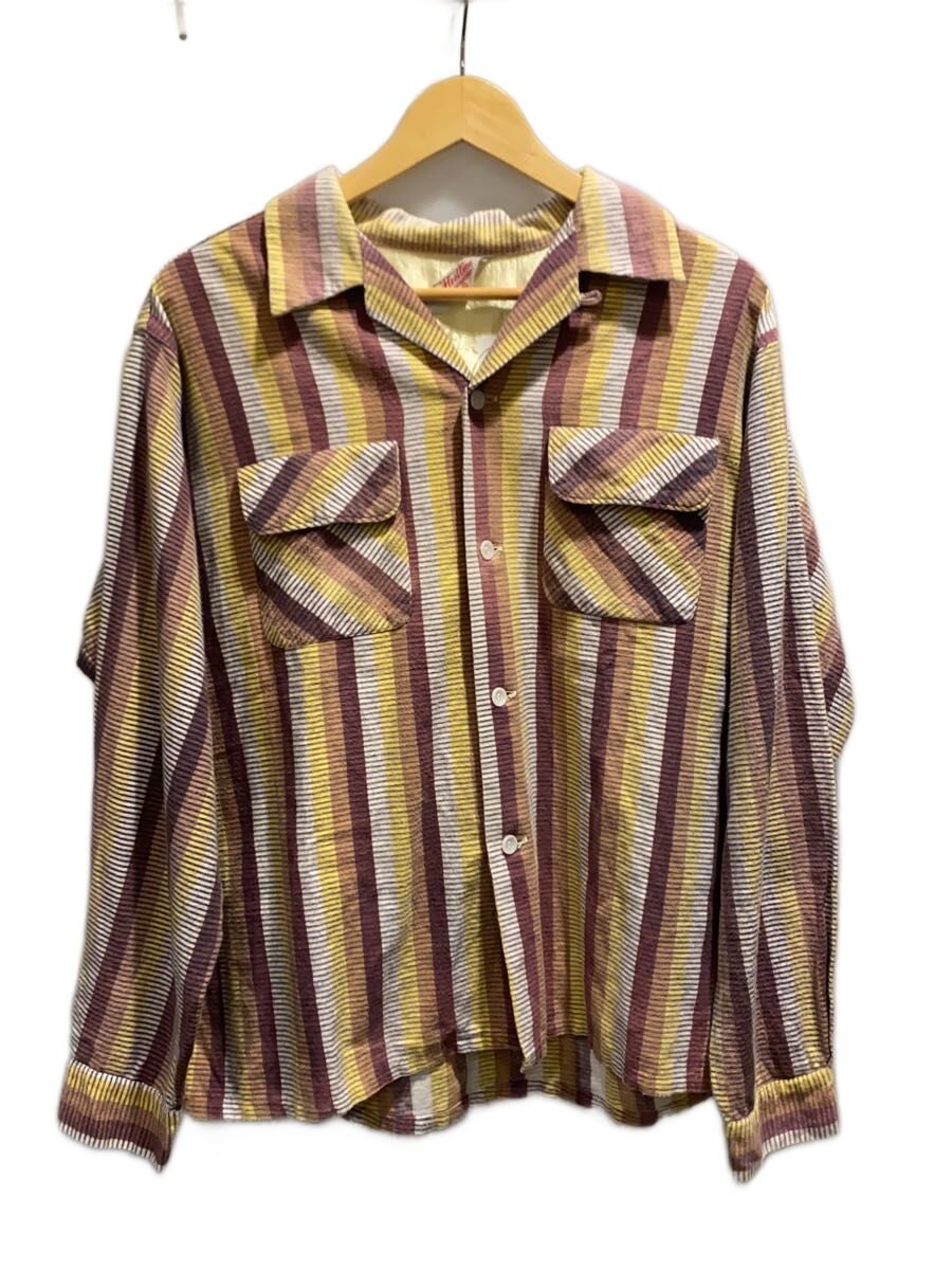 【中古】Vintage/50s/Fleetline/オープンカラープリントネルシャツ/SIZE:L/綿織物/マルチ色合い【メンズウェア】
