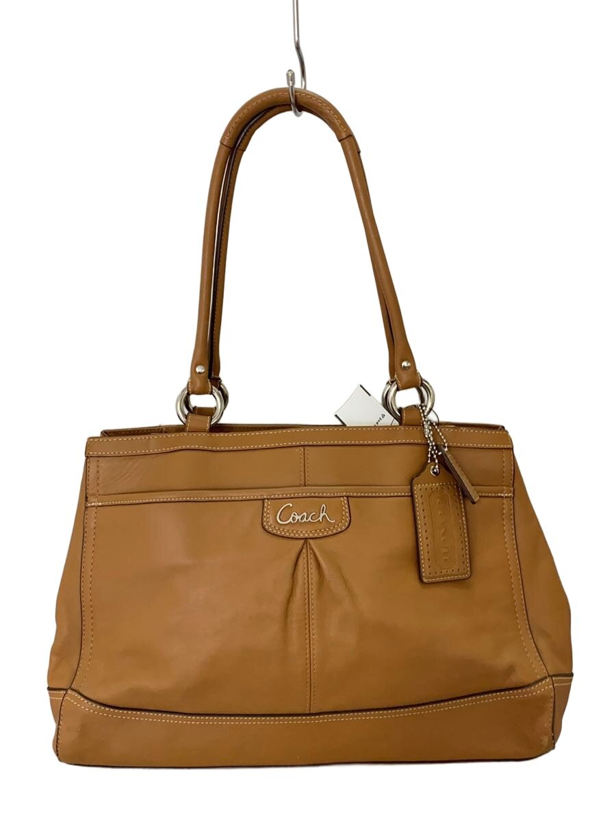 【中古】COACH◆ハンドバック/なめし革/RED/無地/12482【御徒面子】