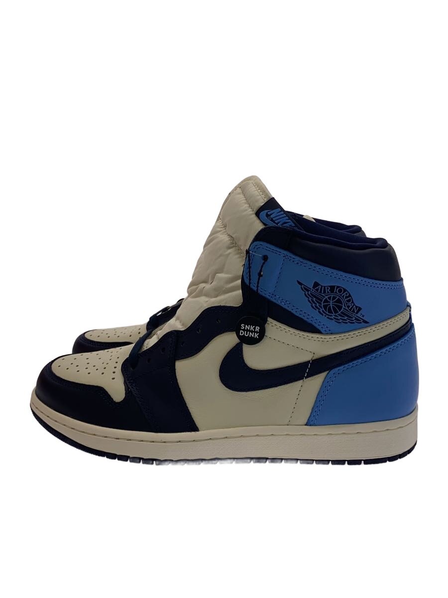 【中古】NIKE◆AIR JORDAN 1 RETRO HIGH OG/エアジョーダン1レトロハイ/白いこと/28珊/BLU【シューズ】