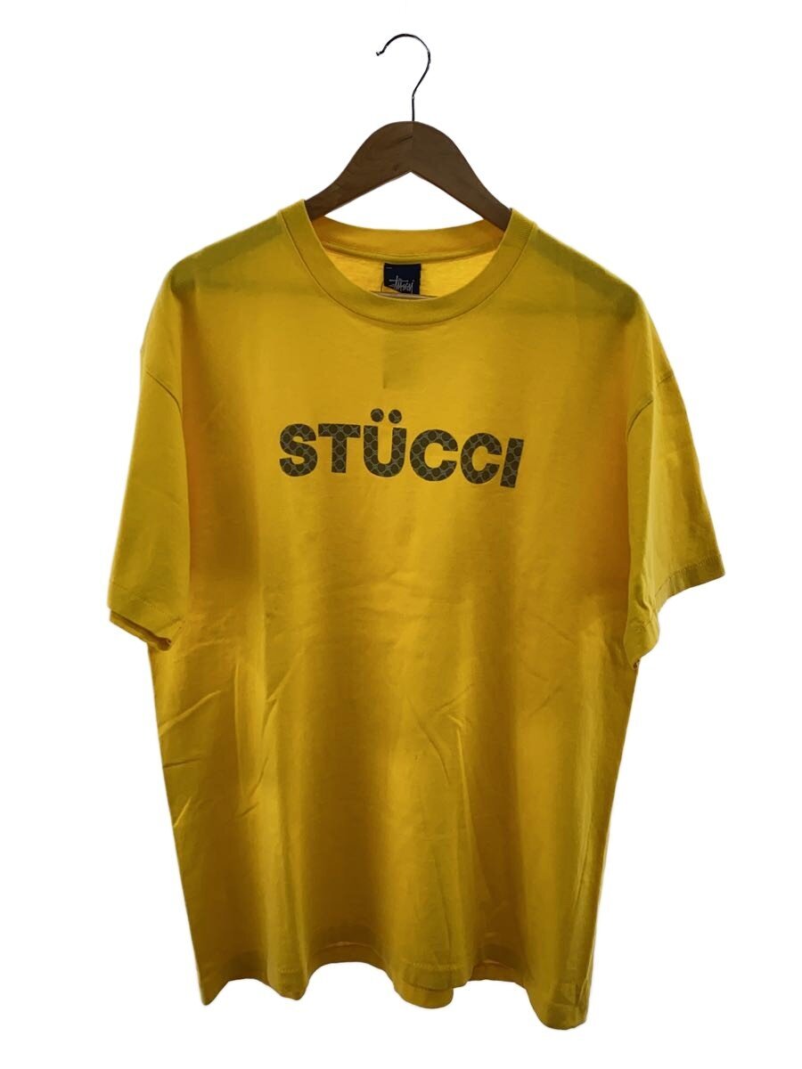 【中古】STUSSY◆プルオーバー/XL/綿織物/YLW/90s/STUCCI/モノグラム/シングル編み目【メンズウェア】