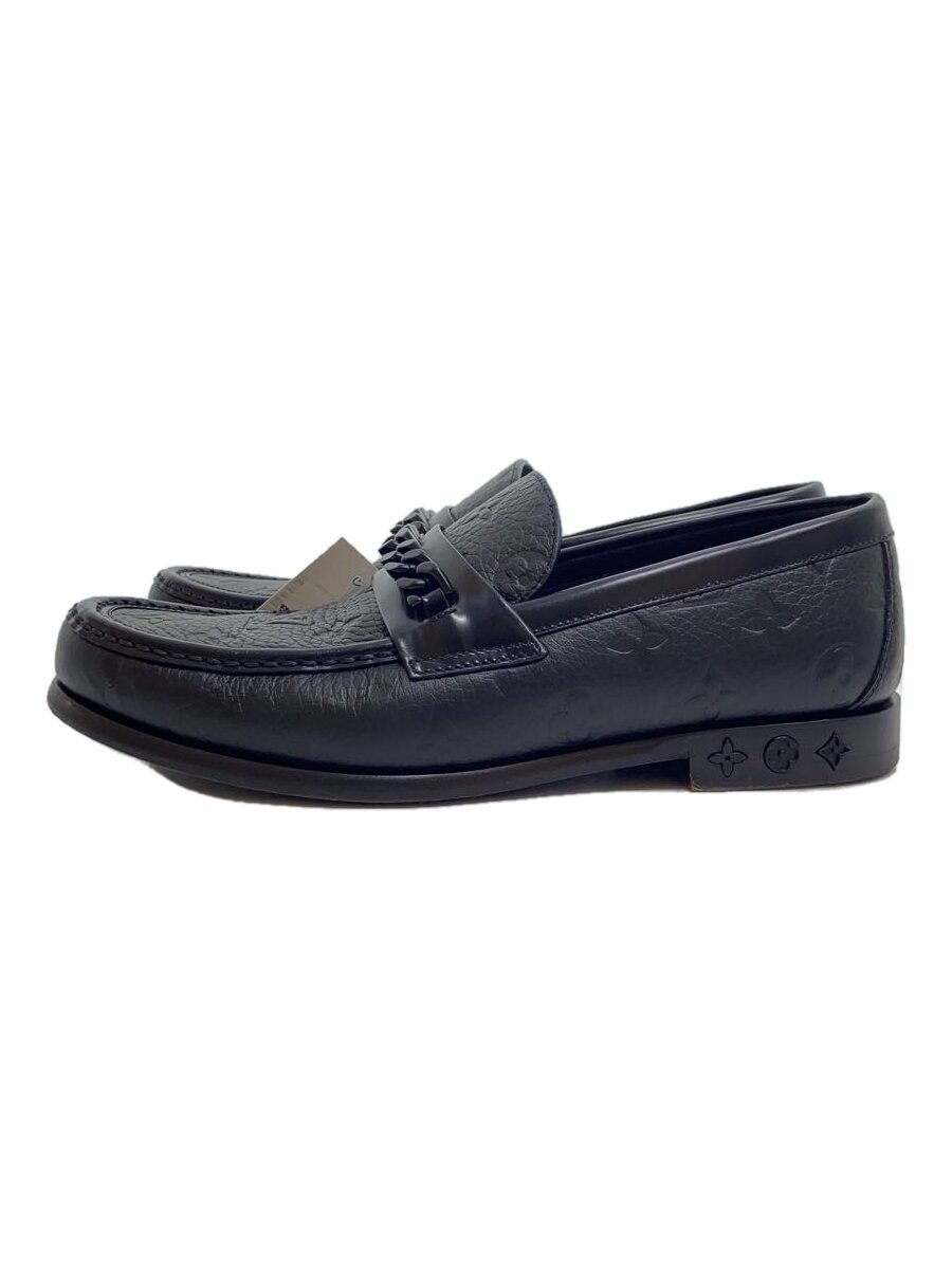 【中古】LOUIS VUITTON◆モノグラム/チェーンローファー/6/BLK【シューズ】