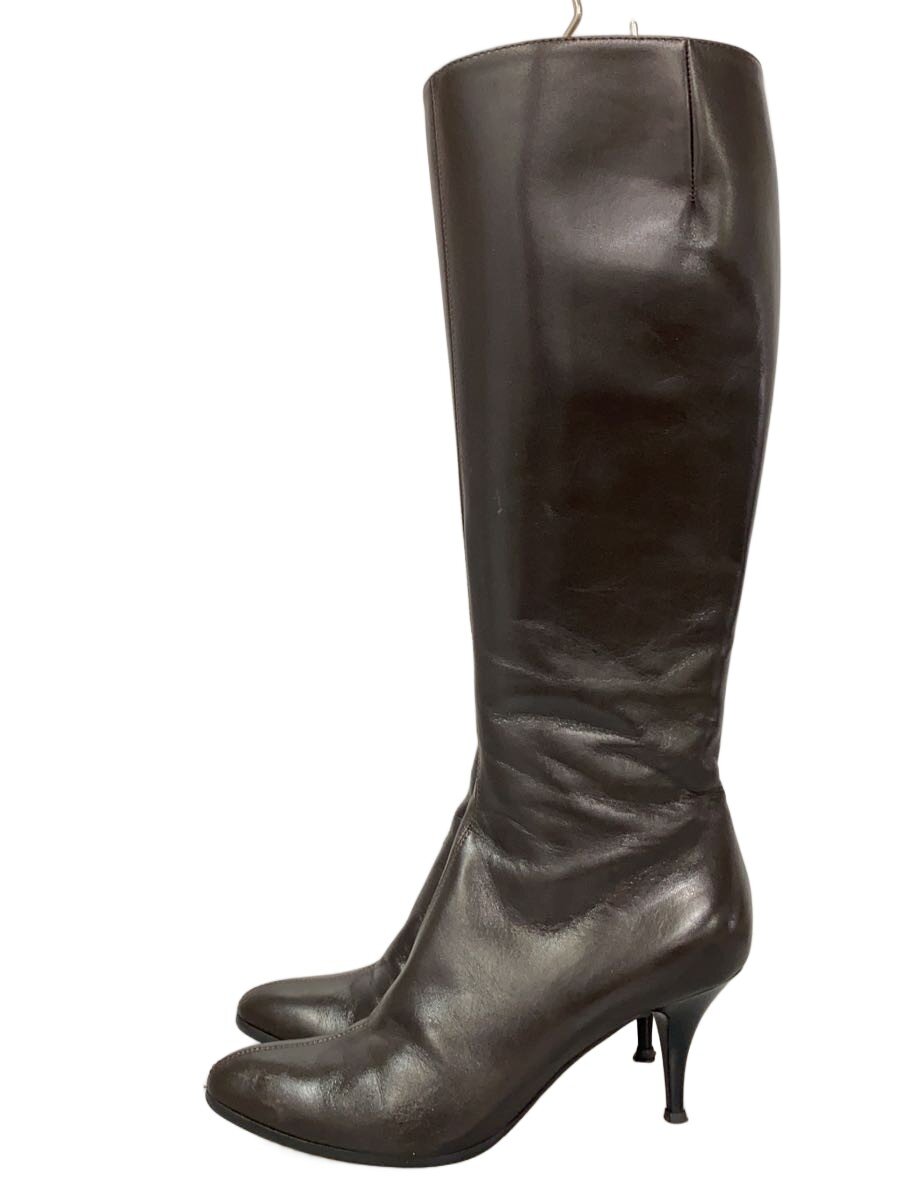 【中古】Giuseppe Zanotti◆ロングブーツ/37.5/BRW/なめし革/88059【シューズ】