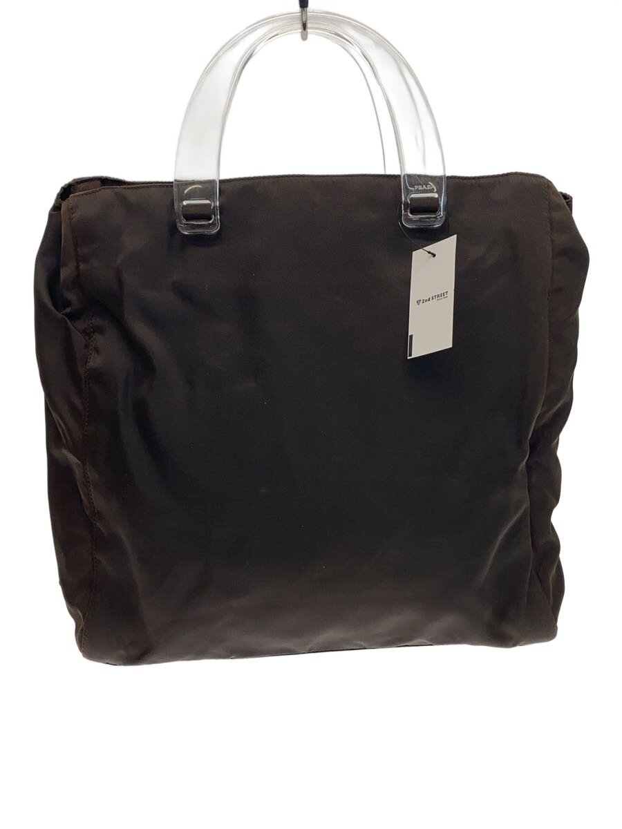 【中古】PRADA◆90s/クリアハンドルナイロントートバッグ/ブラウン/茶/汚れ有【バッグ】｜2ｎｄ STREET 店