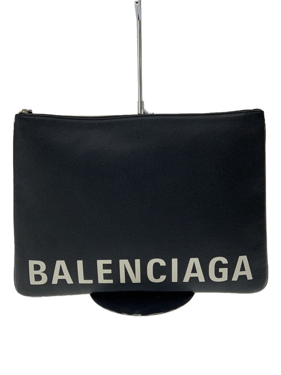 【中古】BALENCIAGA◆二番目御徒面子/なめし革/BLK/576550・1060・W・568024//【御徒面子】
