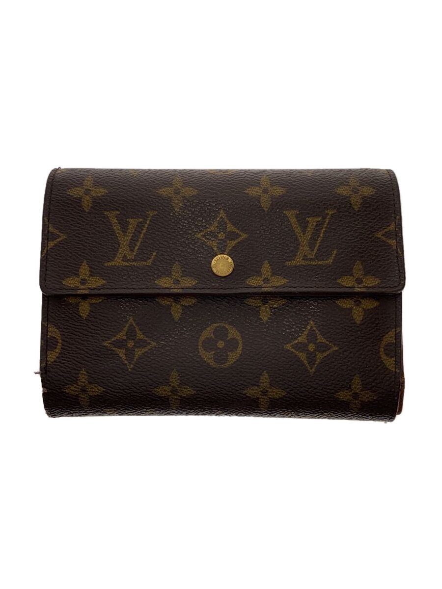 【中古】LOUIS VUITTON◆3つ折り財布/レザー/BRW/モノグラム/メンズ【服飾雑貨他】