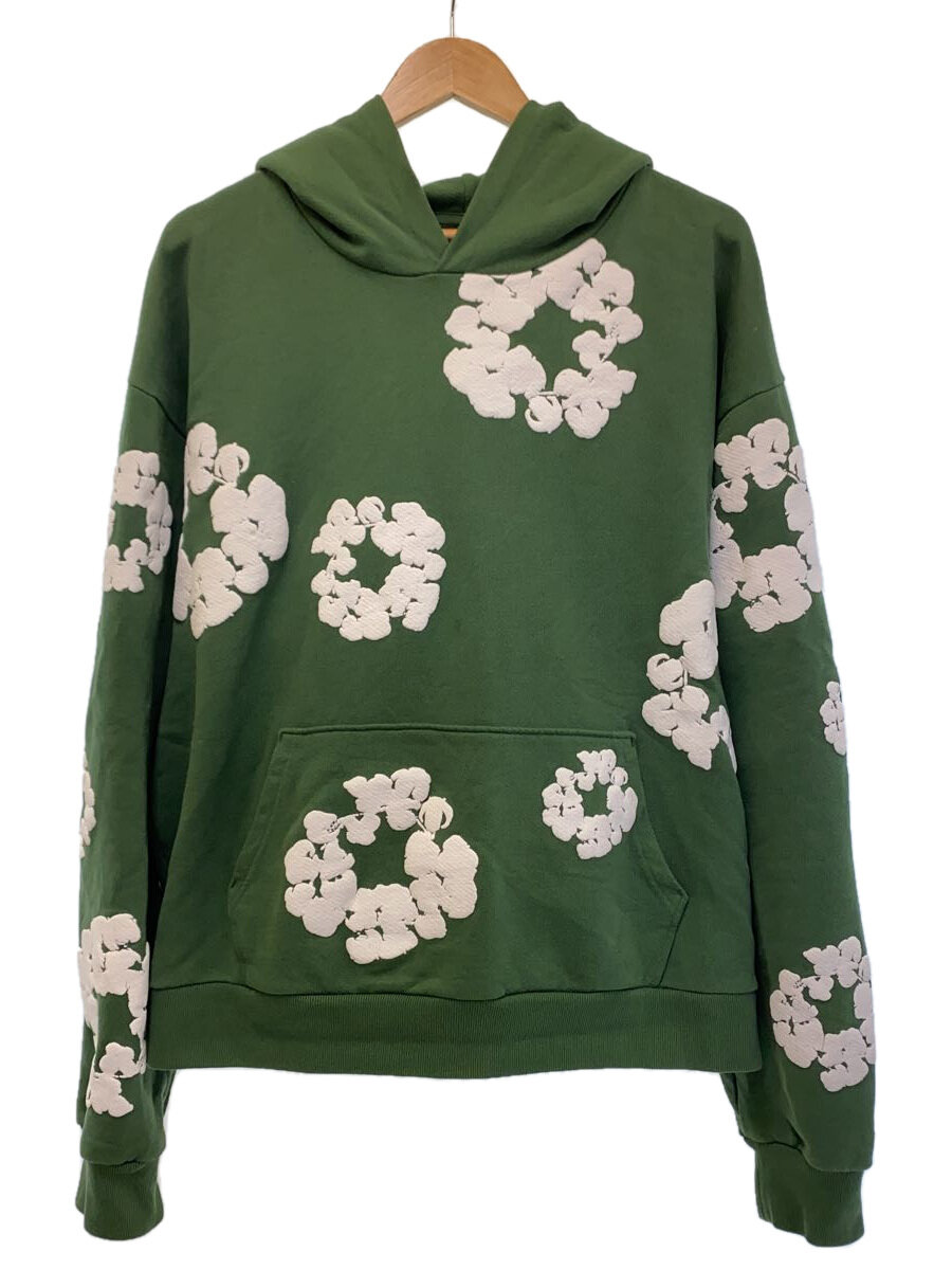 【中古】DENIM TEARS◆ティーシャツパーカー/XXL/緑であること/花柄/フーディー//【メンズウェア】