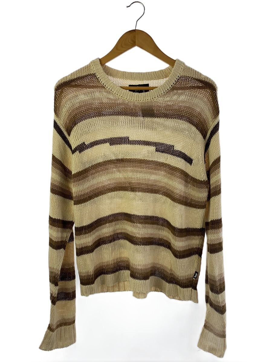 【中古】STUSSY◆ニット・セーター(薄手)/M/コットン/BEG/ボーダー/117236【メンズウェア】｜2ｎｄ STREET 店