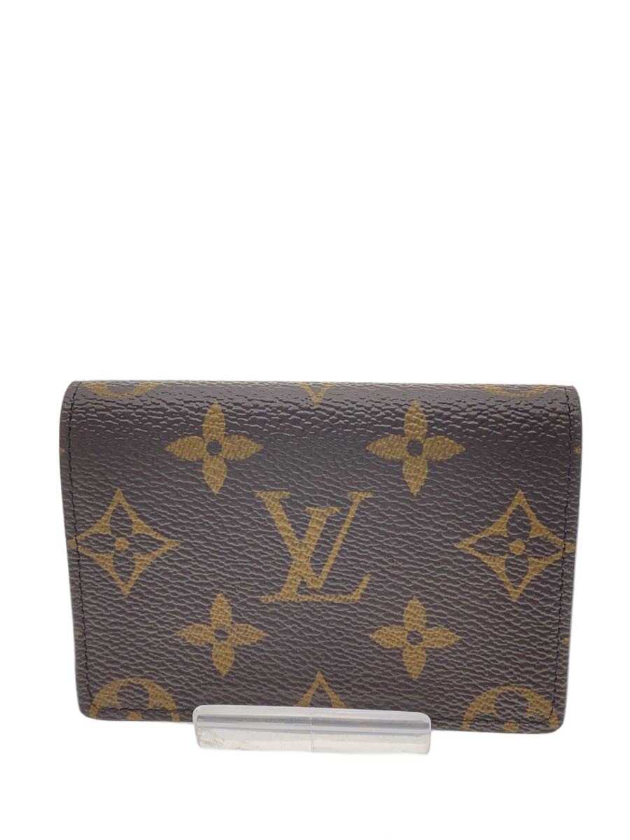 【中古】LOUIS VUITTON◆アンヴェロップ・カルト・ドゥ・ヴィジット_モノグラム・帆布/PVC/BRW/メンズ【服飾雑貨他】