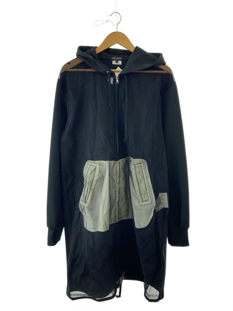 【中古】COMME des GARCONS HOMME PLUS◆25ss チュールロングジップパーカー/L/ポリエステル/BLK/PO-T031【メンズウェア】
