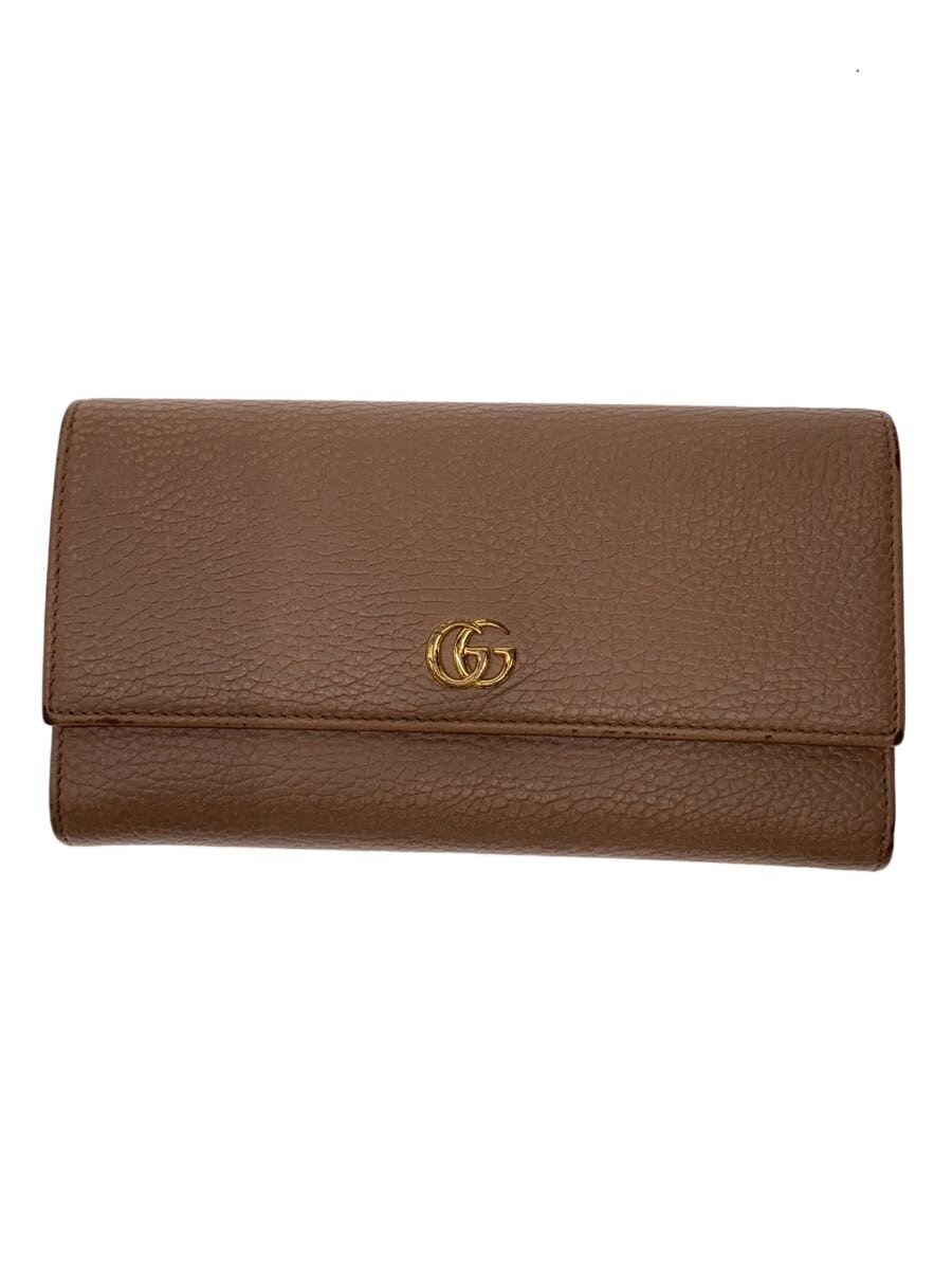 【中古】GUCCI◆長紙入れ_GGマーモント/なめし革/BRW/無地/レディース【服飾雑貨他】