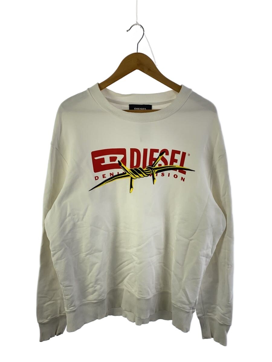 【中古】DIESEL◆汗水/L/綿織物/WHT/無地【メンズウェア】