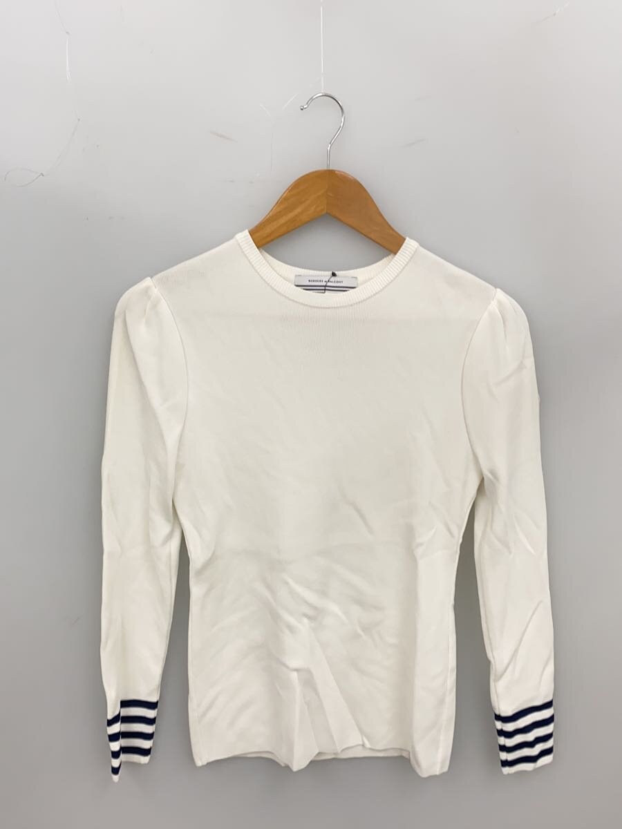 【中古】BORDRES at BALCONY◆編み物・スウェーター(薄っぺら)/38/人絹/WHT/BD2211-1B-04【レディースお召しもの】