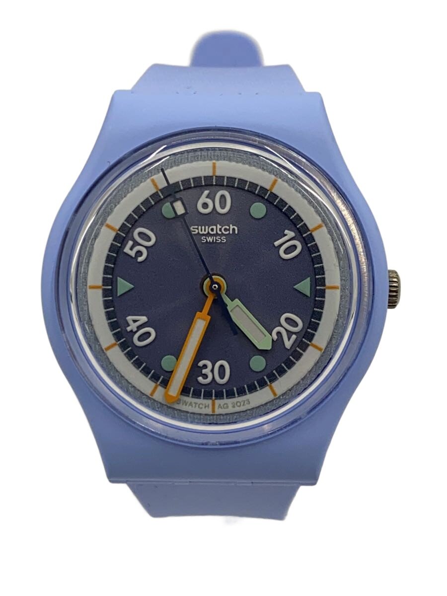 【中古】SWATCH◆自動小銃巻ウォッチ/アナログ/思われ人/NVY/BLU【服飾雑貨他】