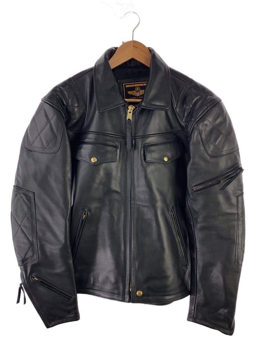 【中古】MORGAN MEMPHIS BELLE◆なめし革上衣・上衣/M/なめし革/BLK【メンズウェア】