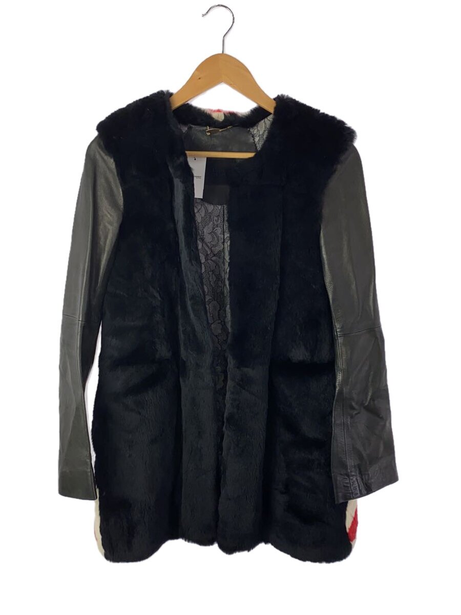 【中古】AULA(AULA AILA)◆厚地の外套/O/羊革/黒いこと/無地/3123-01002【レディース御召しもの】