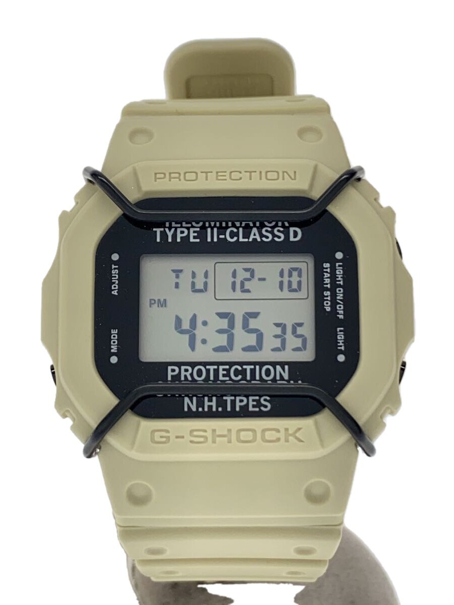 【中古】CASIO◆石英ウオッチ/デジタル/天然ゴム/GRY/IVO/DW-5600NH【服飾雑貨他】