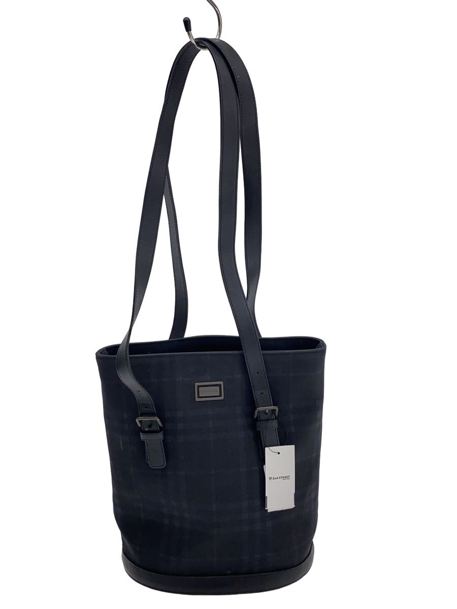 【中古】BURBERRY◆総べて的に汚れ有/ベータ仕合わせ有/井戸釣瓶型/トートバッグ/NVY/照合のしるし//【御徒面子】
